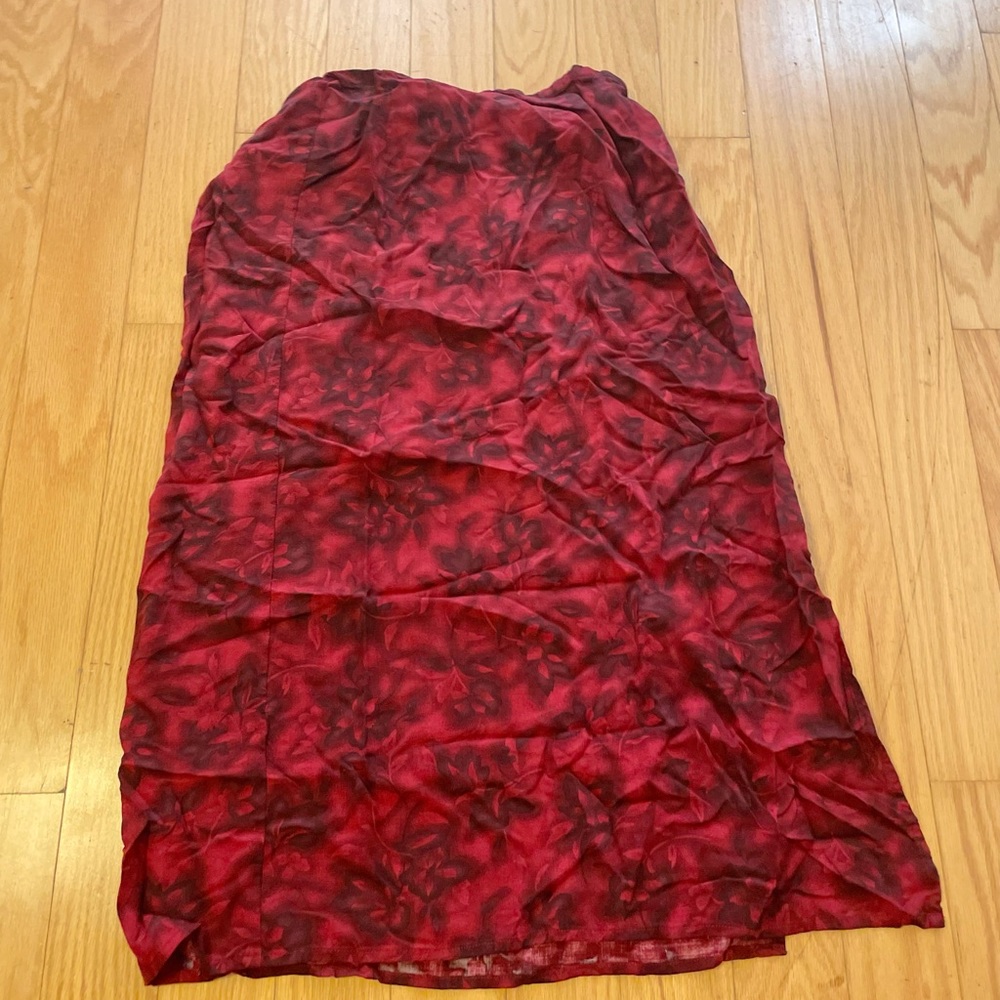 Norton McNaughton Vintage Petite Red Floral Skirt